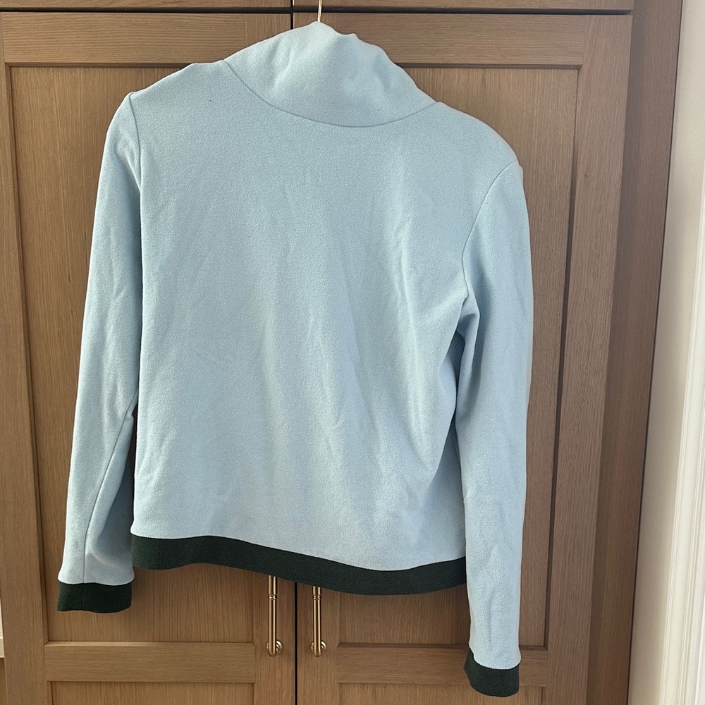 Dudley Stephens Light Blue with green Trim sweater